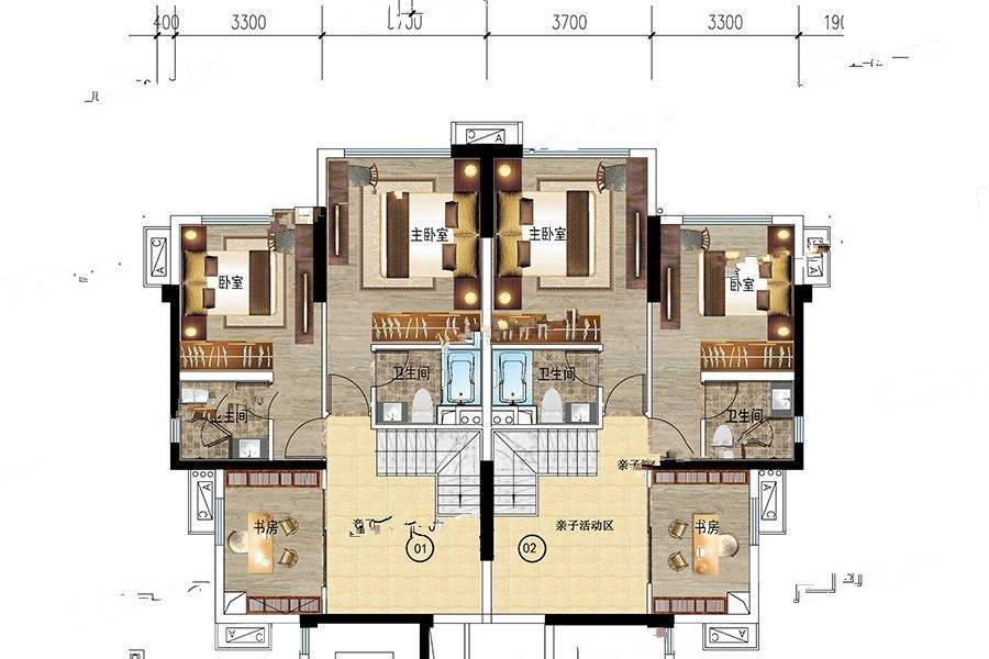 雅居乐民森迪茵湖4室3厅3卫120.6㎡户型图