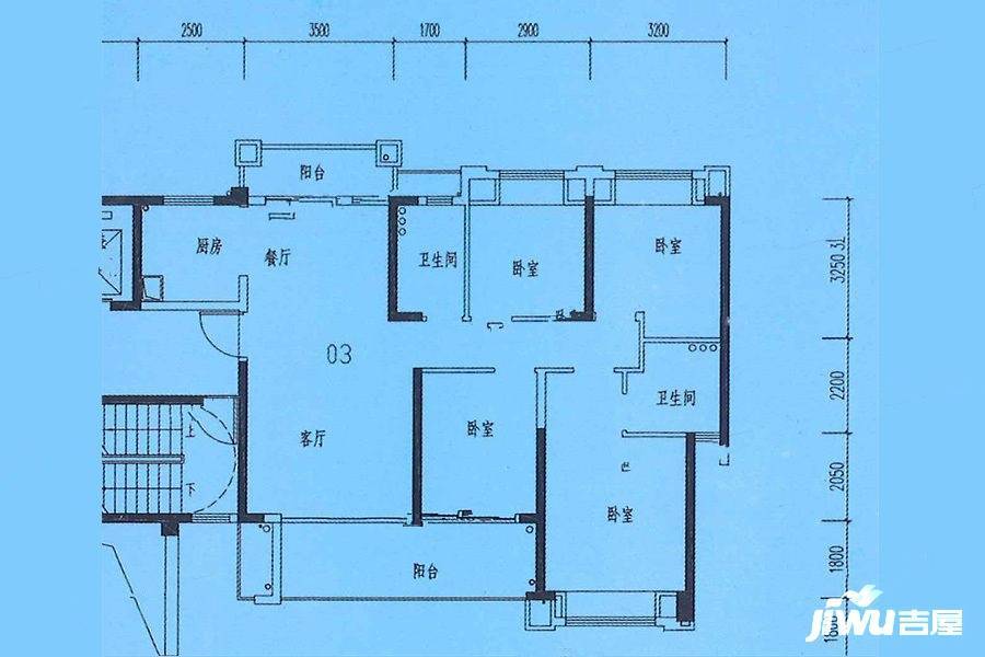 锦绣国际花城4室2厅2卫129.9㎡户型图