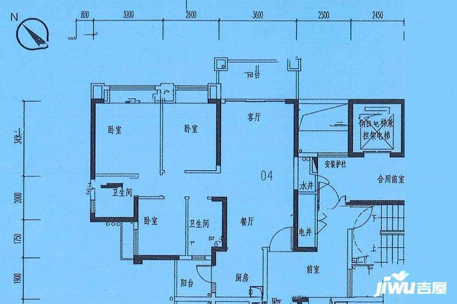 锦绣国际花城3室2厅2卫92.7㎡户型图