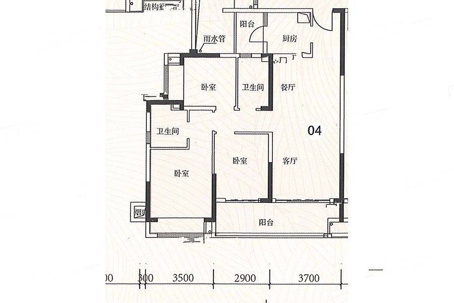 锦绣国际花城3室2厅2卫112.2㎡户型图