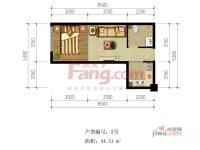 金帝世纪城1室1厅1卫44.5㎡户型图