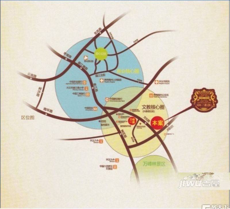 万峰郡府位置交通图