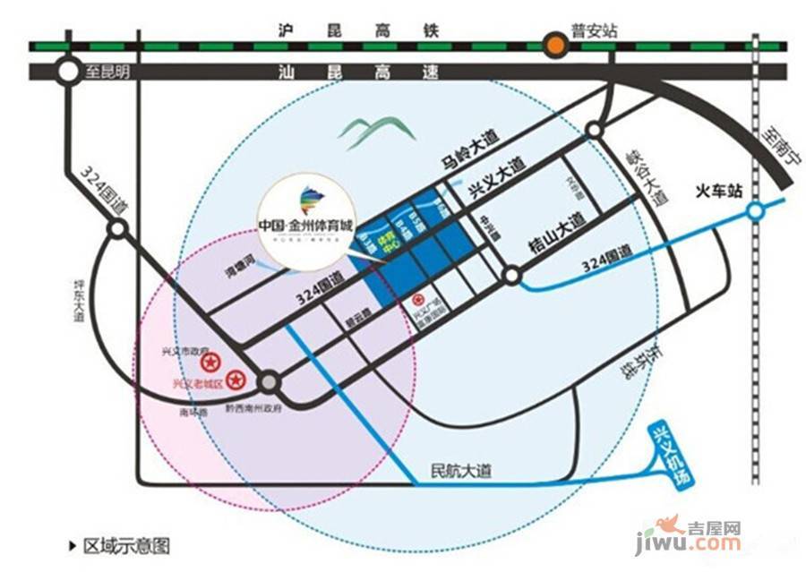 中国金州体育城位置交通图