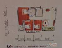 圣地俊园3室2厅2卫116.1㎡户型图