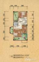 圣鑫麓山别院2室1厅1卫户型图