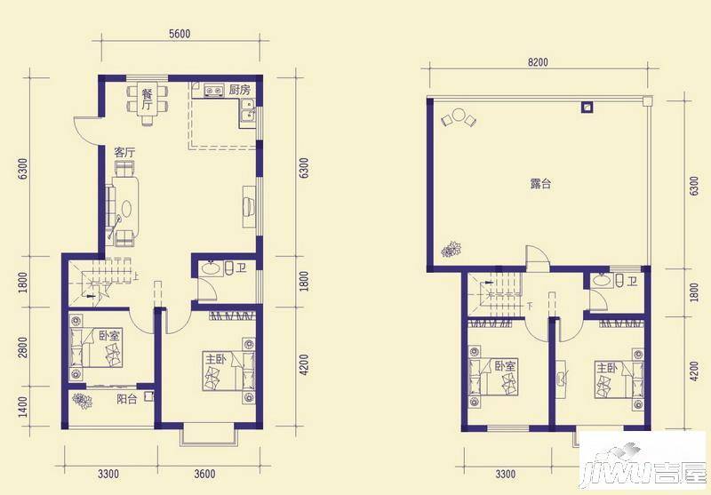 龙胤财富广场普通住宅131.6㎡户型图