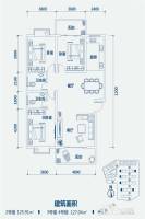 大新熙龙国际3室2厅2卫126㎡户型图