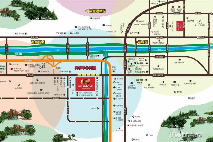 福田天水中心位置交通图