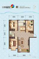 天宝幸福里3室2厅1卫107.8㎡户型图