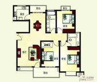鸿益千秋3室2厅2卫120㎡户型图