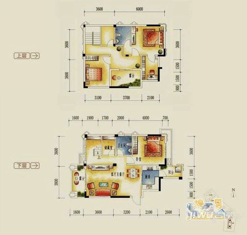 兴进臻园3室2厅0卫86㎡户型图