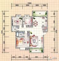 耀辉美好家园3室2厅2卫128㎡户型图