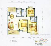 冠信幸福美地3室2厅2卫105.5㎡户型图