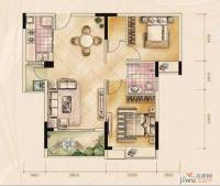 山水凤凰城2室2厅1卫80㎡户型图
