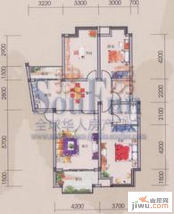 碧园印象桂林3室2厅2卫111㎡户型图