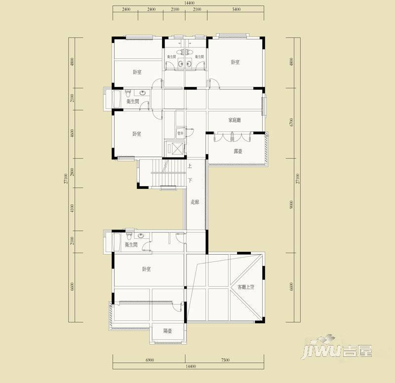 水印长廊4室2厅4卫264.3㎡户型图