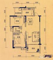 彰泰新城2室2厅1卫83㎡户型图