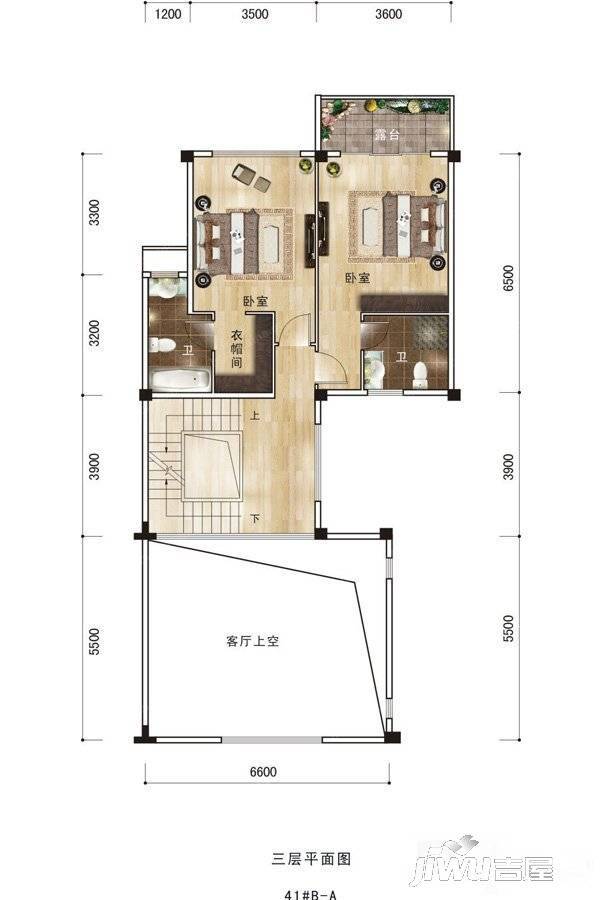 东方庭院2室0厅2卫户型图