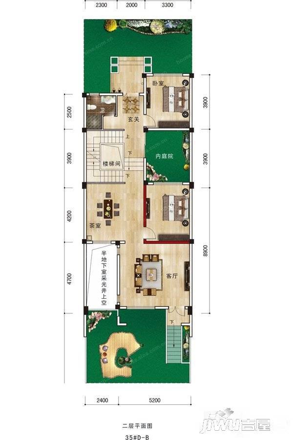 东方庭院2室2厅1卫户型图