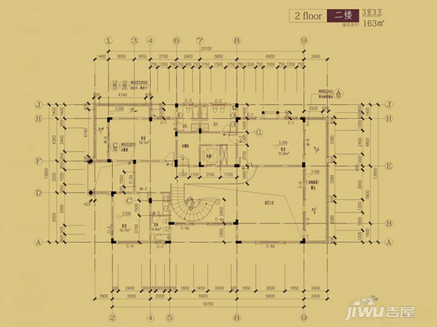 漓江奥林苑3室0厅3卫163㎡户型图