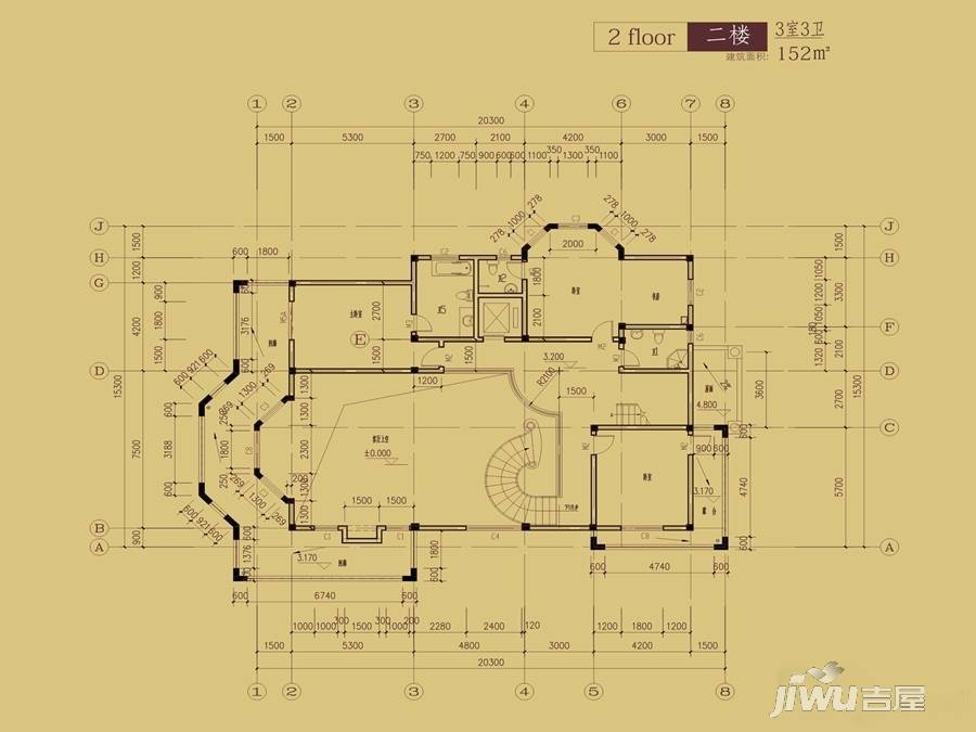 漓江奥林苑3室0厅3卫152㎡户型图