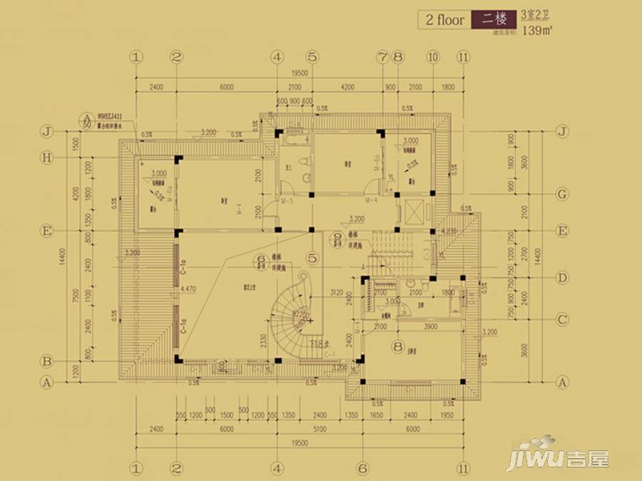 漓江奥林苑3室0厅2卫139㎡户型图