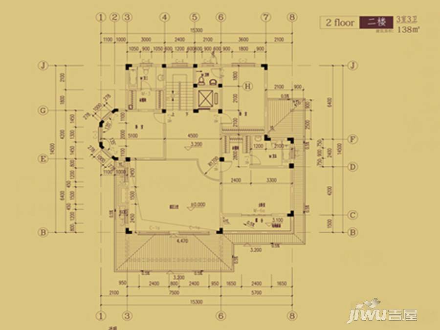 漓江奥林苑3室0厅3卫138㎡户型图