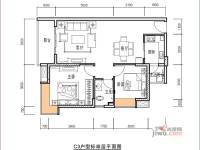 江上御都2室2厅1卫85.3㎡户型图