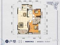 顺祥南洲1号2室2厅2卫90.8㎡户型图