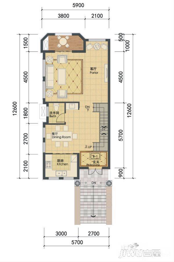 桂林盘古国际度假区3室3厅3卫163㎡户型图