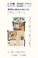 华鼎雍王府1室1厅1卫55.6㎡户型图
