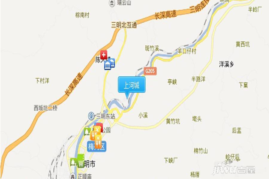 上河城位置交通图