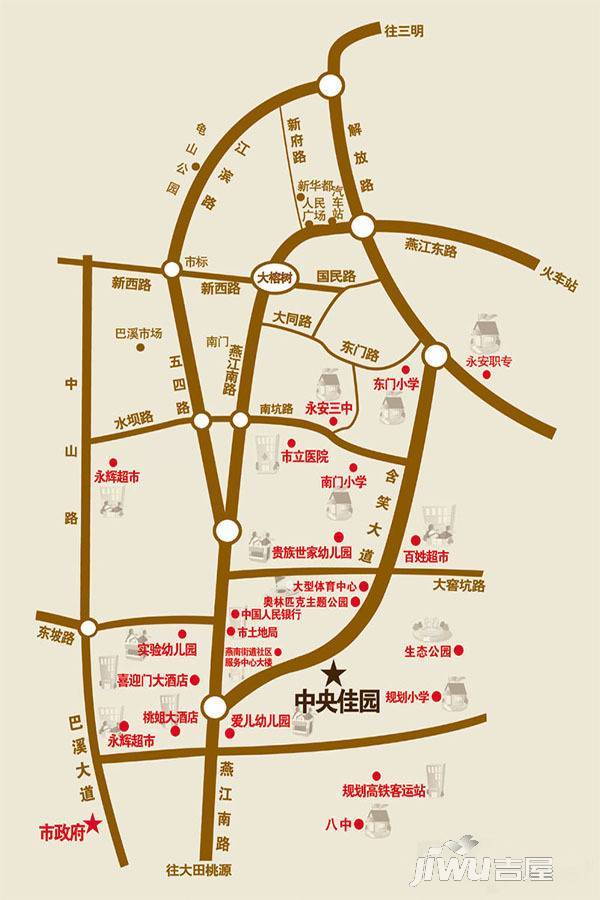 中央佳园位置交通图