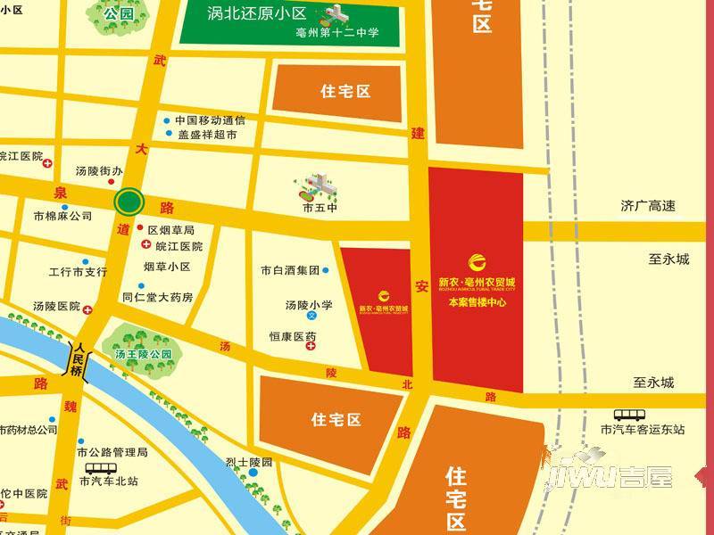新农亳州农贸城位置交通图
