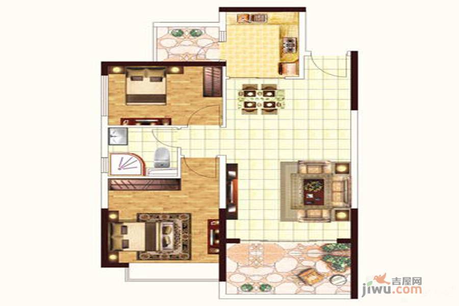 凯里恒大城2室2厅1卫93㎡户型图