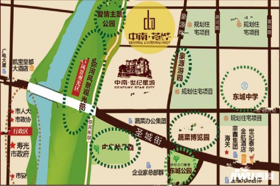 中南花城位置交通图