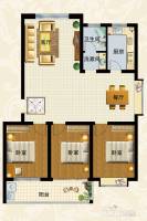 中阳铁路花园3室2厅1卫121㎡户型图