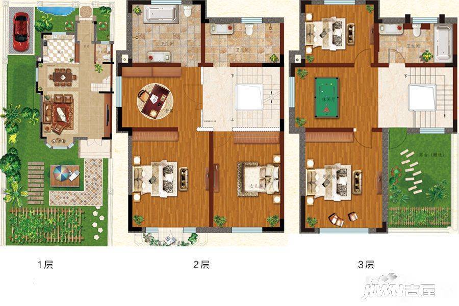 泰晤士小镇伯爵庄园4室3厅4卫237.7㎡户型图