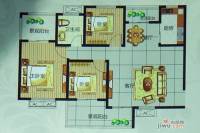 龙城国际3期锦园3室2厅1卫117㎡户型图