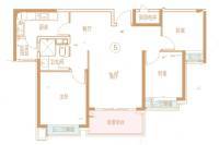 恒大悦珑湾3室2厅1卫104㎡户型图