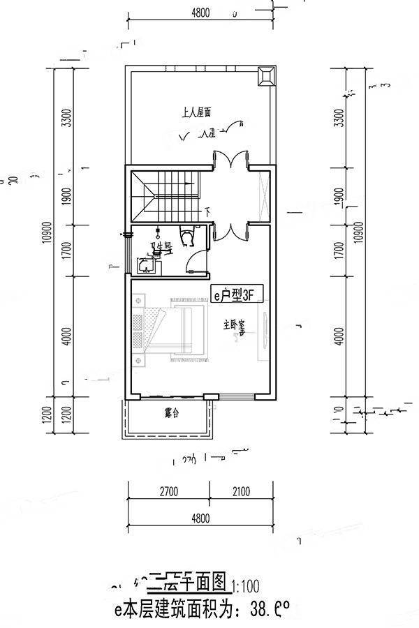 江南里1室0厅1卫38.6㎡户型图