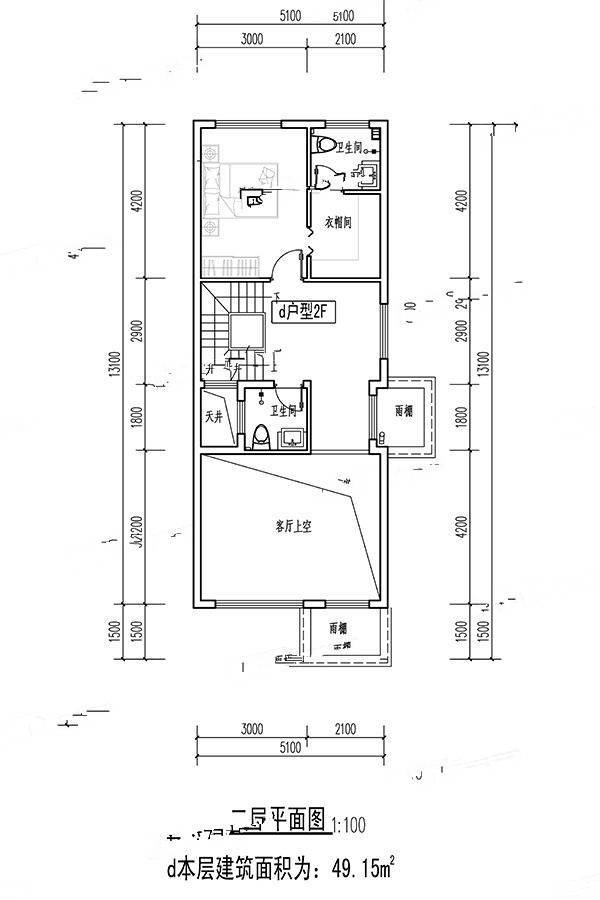 江南里2室0厅1卫49.1㎡户型图