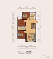 鸡西福恬奥林花园3室2厅1卫105.5㎡户型图