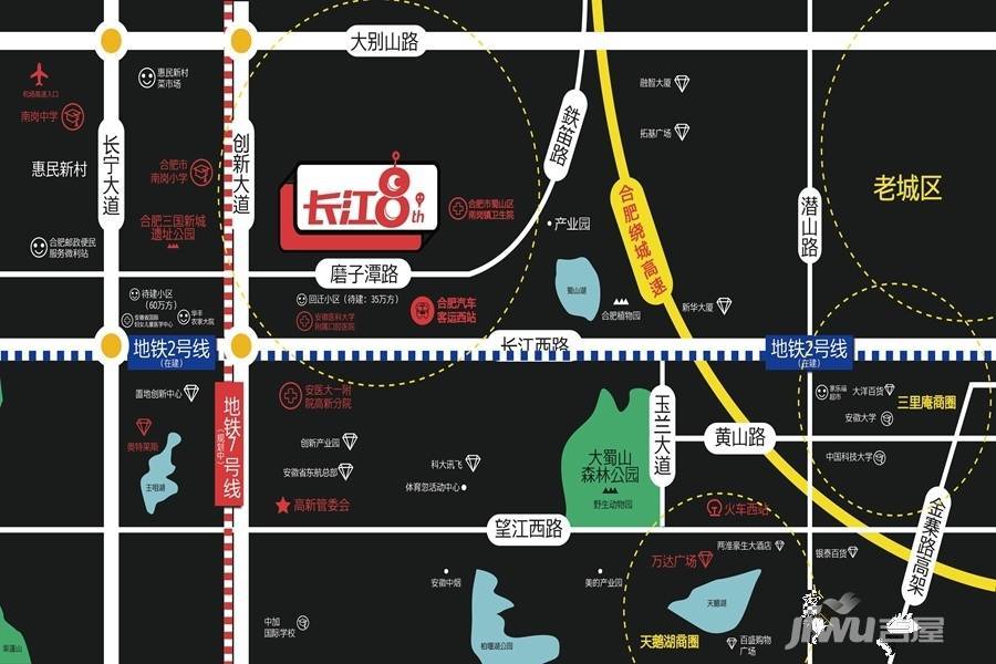 长江8号位置交通图图片