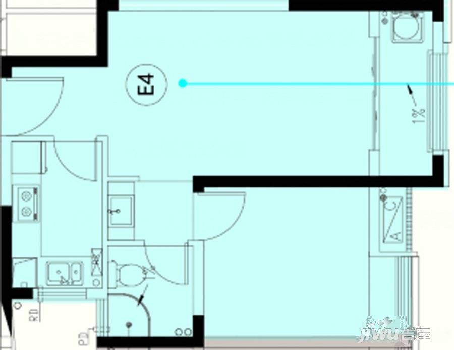 合肥宝能城1室1厅1卫53.7㎡户型图