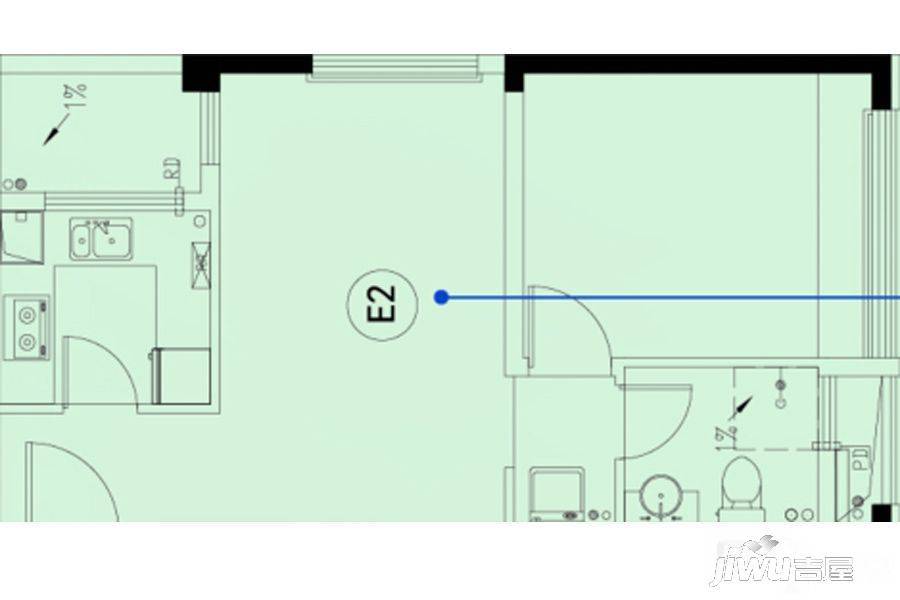 合肥宝能城1室1厅1卫54.7㎡户型图