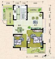 百协大溪地2室2厅1卫113㎡户型图