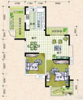 百协大溪地2室2厅1卫108.3㎡户型图