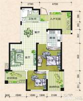 百协大溪地2室2厅1卫101.5㎡户型图