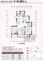 百协大溪地3室2厅1卫户型图